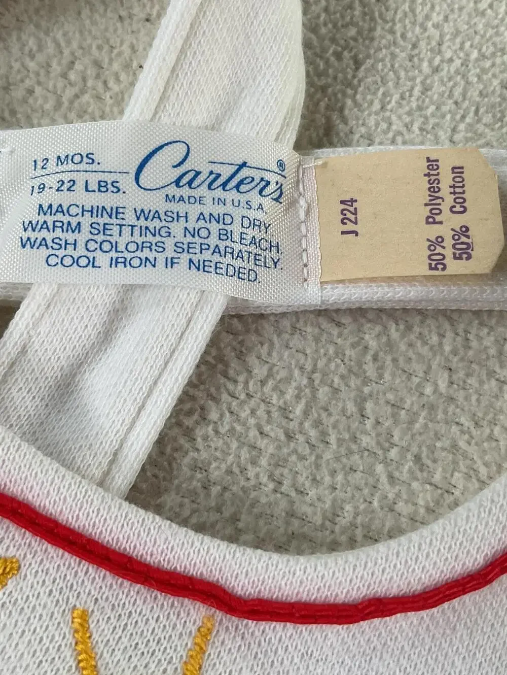 VTG 80s Carters Baby Sunsuit Romper NWT Deadstock Sailboat Pique White Red 12M